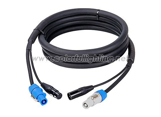 Combi PowerCON and XLR 3Pin Male Female DMX Cable