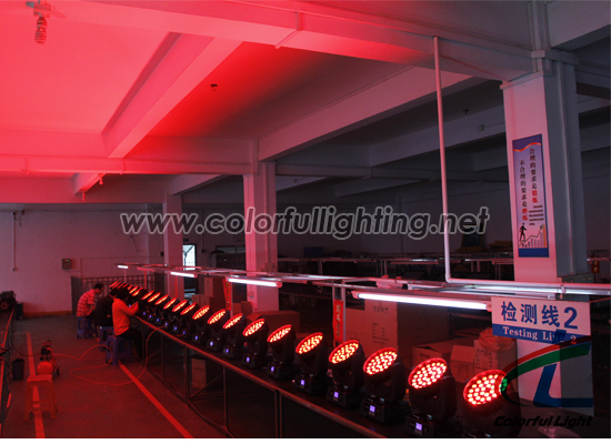 Aging Test of 36*10W Quad LED Zoom Moving Head Wash Light