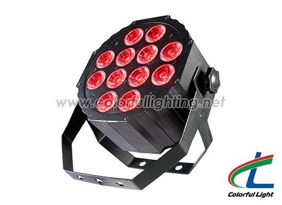 12 12W RGBWAUV Infrared Ray Flat Par Can